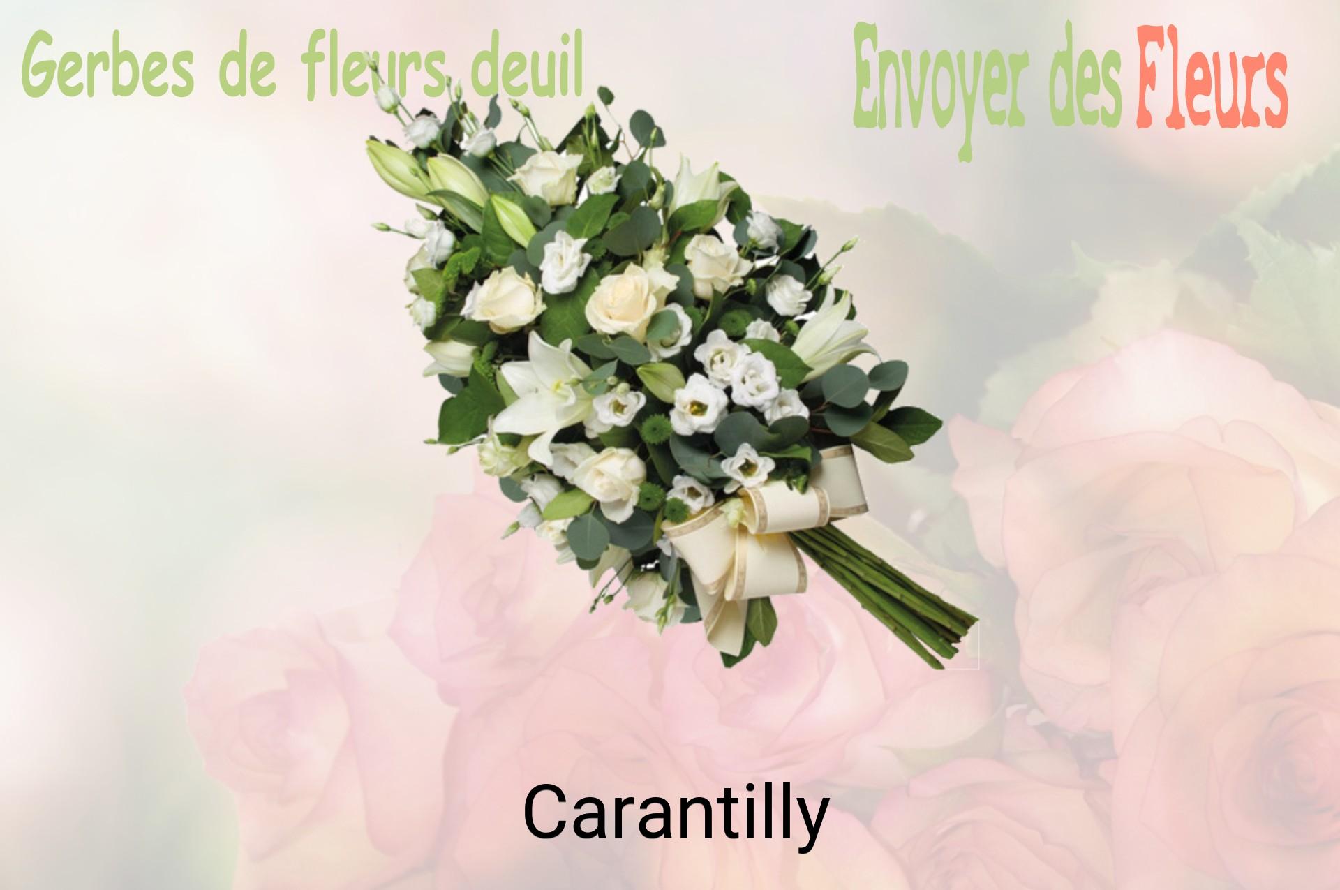 Gerbe de fleurs de deuil livrée à Carantilly